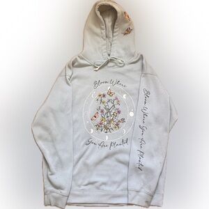 “Bloom Where You Are Planted” GIRLS Blue Hoodie Size L